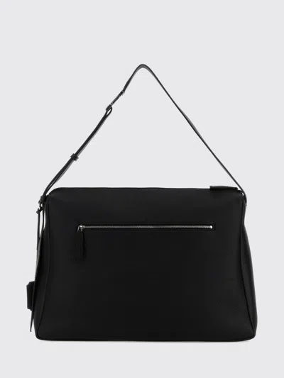Max Mara Leather Kipperl Laptop Shoulder Bag Adjustable In Black