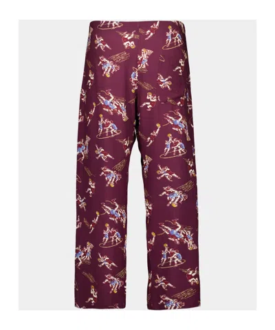 Bode Layup Printed Pyjama Pants In Burgundy