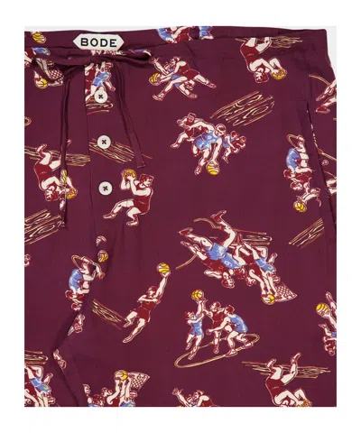 Bode Layup Printed Pyjama Pants In Burgundy