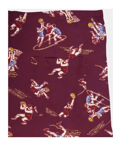 Bode Layup Printed Pyjama Pants In Burgundy