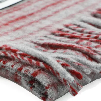 Marni Check-pattern Fringed Scarf In Gray