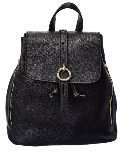 Italian Leather Backpack In Black