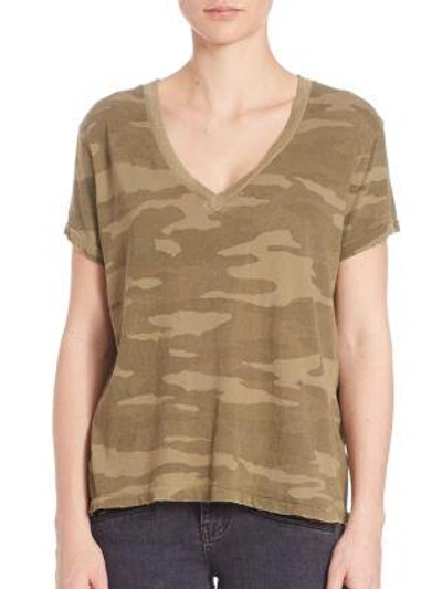 Shop Current Elliott The V-neck Camo Tee In Army Camo