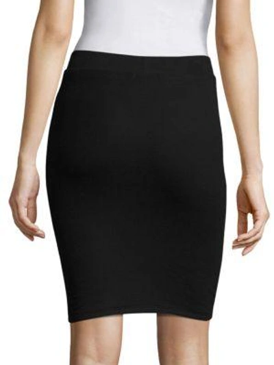 Shop Atm Anthony Thomas Melillo Solid Fitted Skirt In Black
