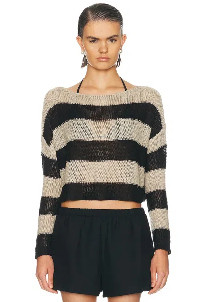 Enza Costa Stripe-pattern Bateau-neck Sweater In Multi
