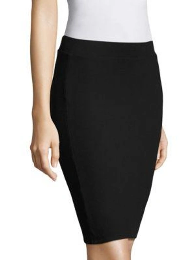 Shop Atm Anthony Thomas Melillo Solid Fitted Skirt In Black