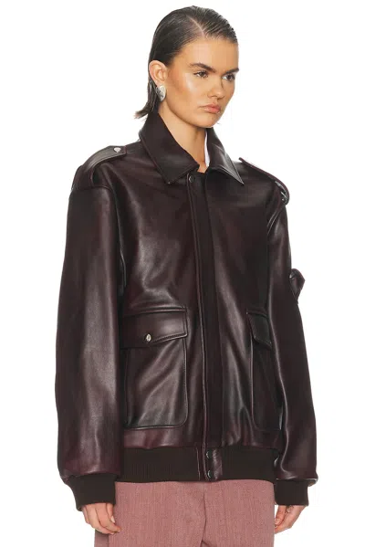 Coperni Oversized Leather Jacket In Brown