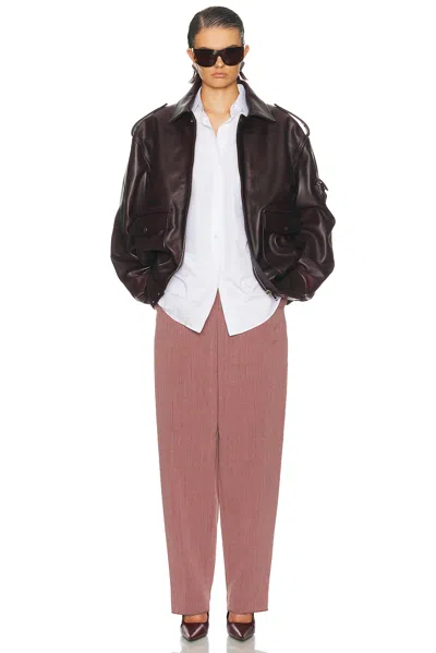Coperni Oversized Leather Jacket In Brown