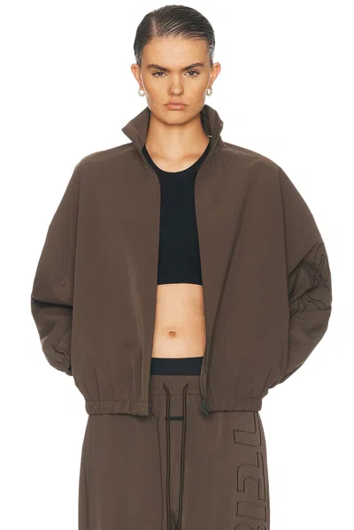 Essentials Active Trace Full Zip Track Jacket In Brown