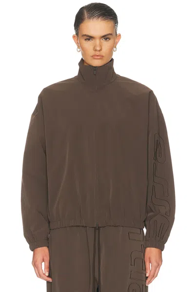 Essentials Active Trace Full Zip Track Jacket In Brown