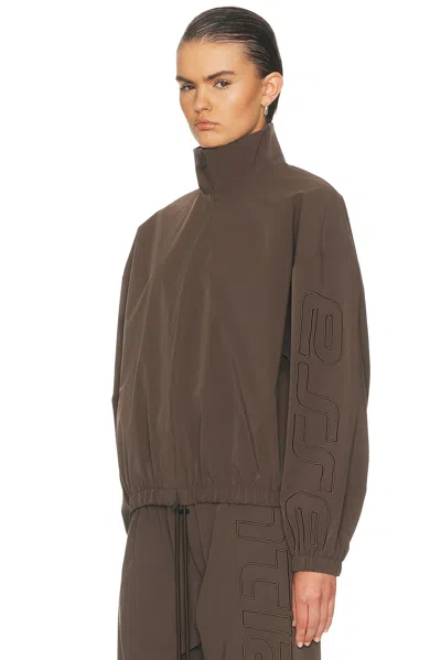Essentials Active Trace Full Zip Track Jacket In Brown