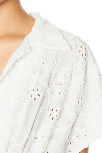 Norma Kamali Super Oversized Sleeveless Boyfriend Shirt Flared Gown In White