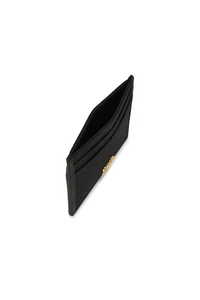 Valentino Garavani Vlogo Signature Grainy Calfskin Card Holder Woman Black Uni In Pink