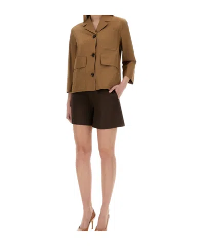 Max Mara Button-up Blazer In Brown