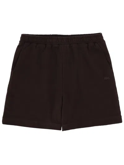 Lacoste Elasticated Jersey Shorts In Brown