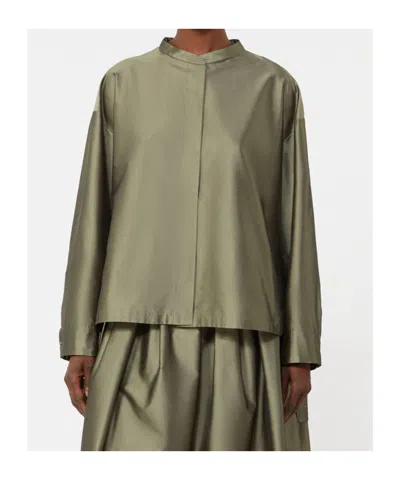 Max Mara Collarless Shirt In Multi