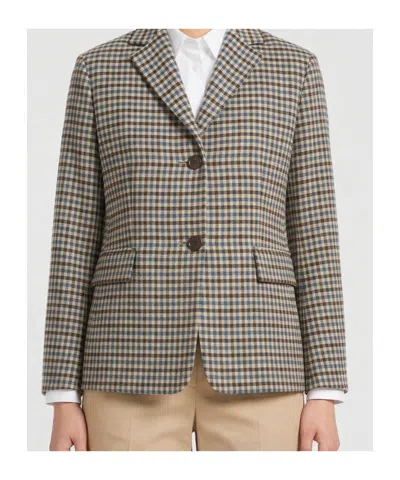 Max Mara Checked Blazer In Black
