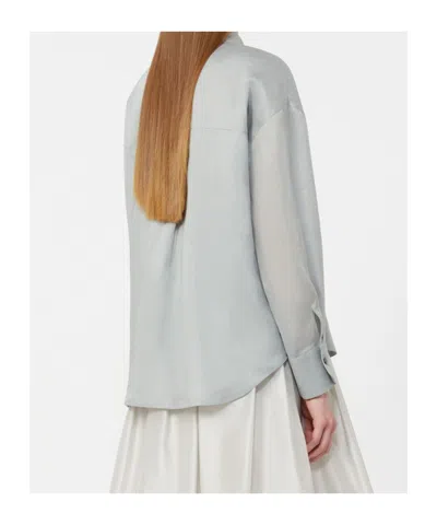 Max Mara Oversized Poplin Shirt In Blue