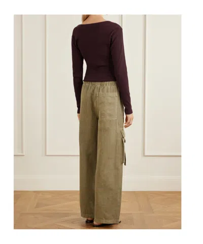 Citizen Of Humanity Womens Bezal (md Olv/grn) Andira Cotton And Linen Blend Cargo Trousers Xs In Gray