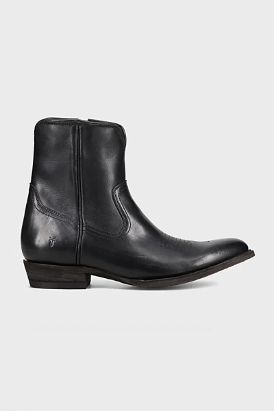 Frye Austin Inside Zip Plain Toe Boots In Black