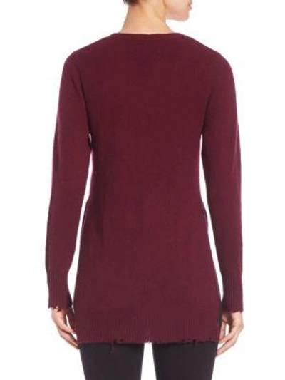 Shop Rta Long Sleeve Cashmere Sweater In Wine