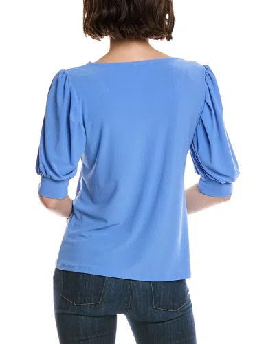 Cece Shirred Top In Blue