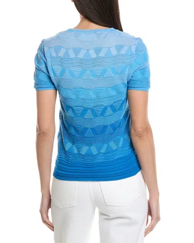 M Missoni Wave-pattern Knit Sweater In Blue