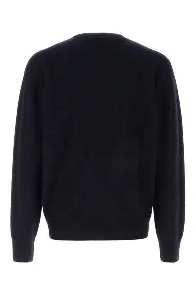 The Row Dark Navy Solid Sweater In Blue