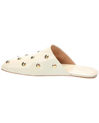 Chloé Rita Studded Leather Mules In White