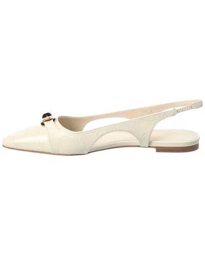 Ferragamo Mini Bow Leather Ballet Flat In White