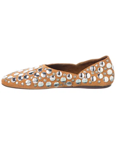 Khaite Jane Studded Leather Ballerina Flats In Brown