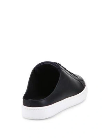 Shop Vince Varley Leather Sneaker Slides In Optic White