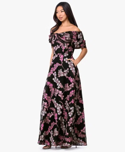 Betsy & Adam Women's Off-the-shoulder Twist Dress In Multi