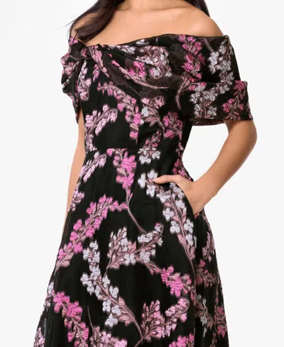 Betsy & Adam Women's Off-the-shoulder Twist Dress In Multi