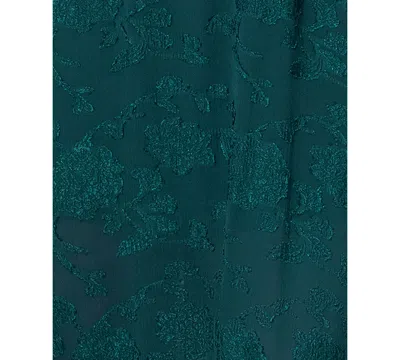 Betsy & Adam Floral Jacquard Chiffon Gown In Green