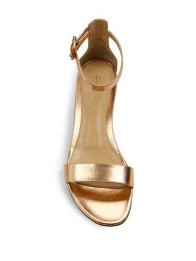 Shop Gianvito Rossi Metallic Leather Ankle-strap Sandals In Praline