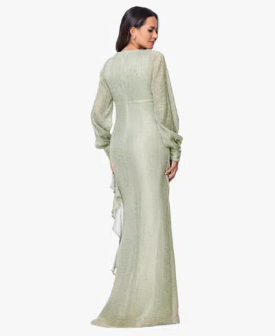 Betsy & Adam Betsy Adam Womens V Neck Ball Gown In Green
