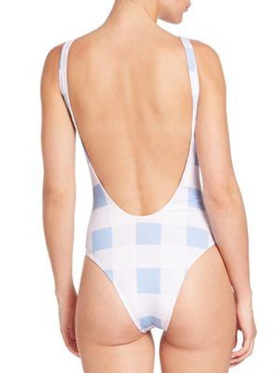 Shop Bruna Malucelli One-piece Relax Swimsuit In Blue Yellow