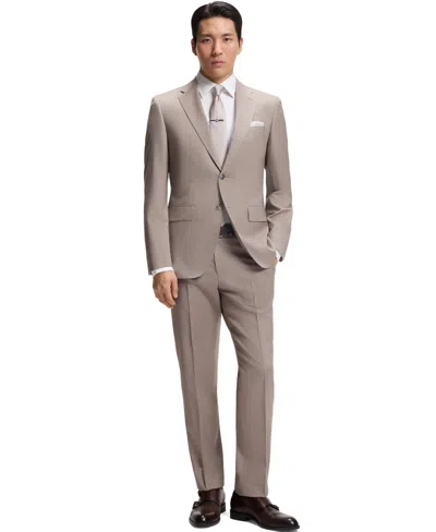 Hugo Boss Slim-fit Shirt In Italian-made Performance-stretch Jersey In White