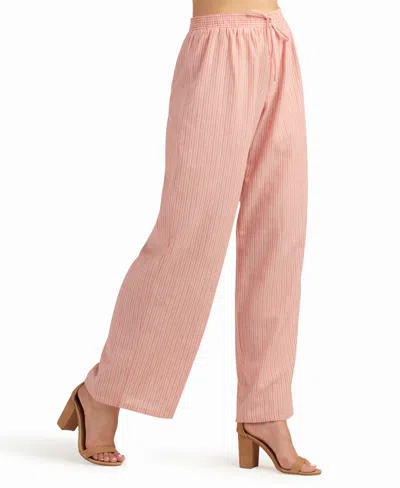 Bcx Women's Pull-on Mini Stripe Pants In Pink