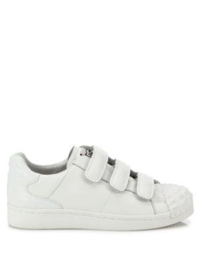 Shop Ash Club Grip-tape Leather Sneakers In White