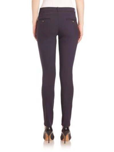 Shop Michael Kors Samantha Skinny Stretch Wool Pants In Navy