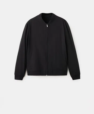 Mango Bomber Jacket In Black