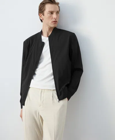 Mango Bomber Jacket In Black