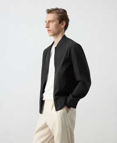 Mango Bomber Jacket In Black
