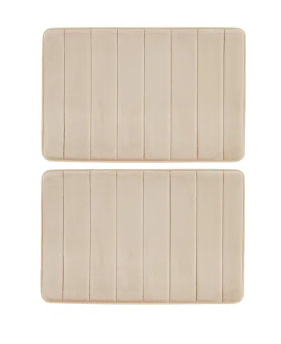 Truly Soft Solid Memory Foam 2-pc. Bath Rug, 17" X 24" In Brown