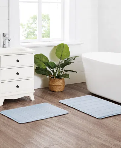 Truly Soft Solid Memory Foam 2-pc. Bath Rug, 17" X 24" In Blue