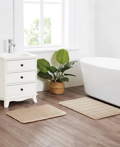Truly Soft Solid Memory Foam 2-pc. Bath Rug, 17" X 24" In Brown