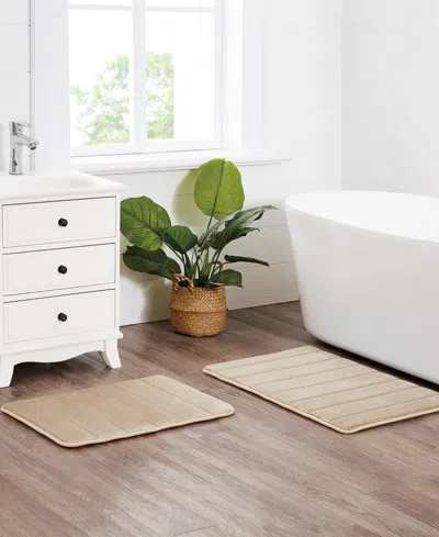 Truly Soft Solid Memory Foam 2-pc. Bath Rug, 20" X 32" In Brown
