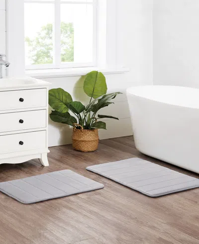 Truly Soft Solid Memory Foam 2-pc. Bath Rug, 17" X 24" In Gray